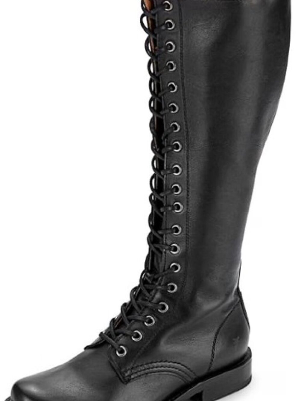 New in Box (NIB) Frye Veronica Combat Tall Boots Black Leather 9.5 - Picture 2 of 8